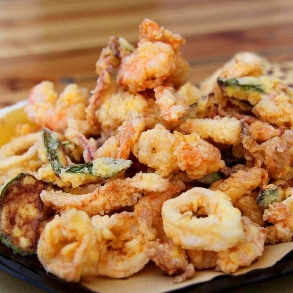 Air fryed mixed seafood