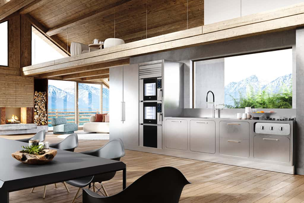 Chalet de montagne élégant à Saint Moritz avec le four professionnel pour la maison Unox Casa