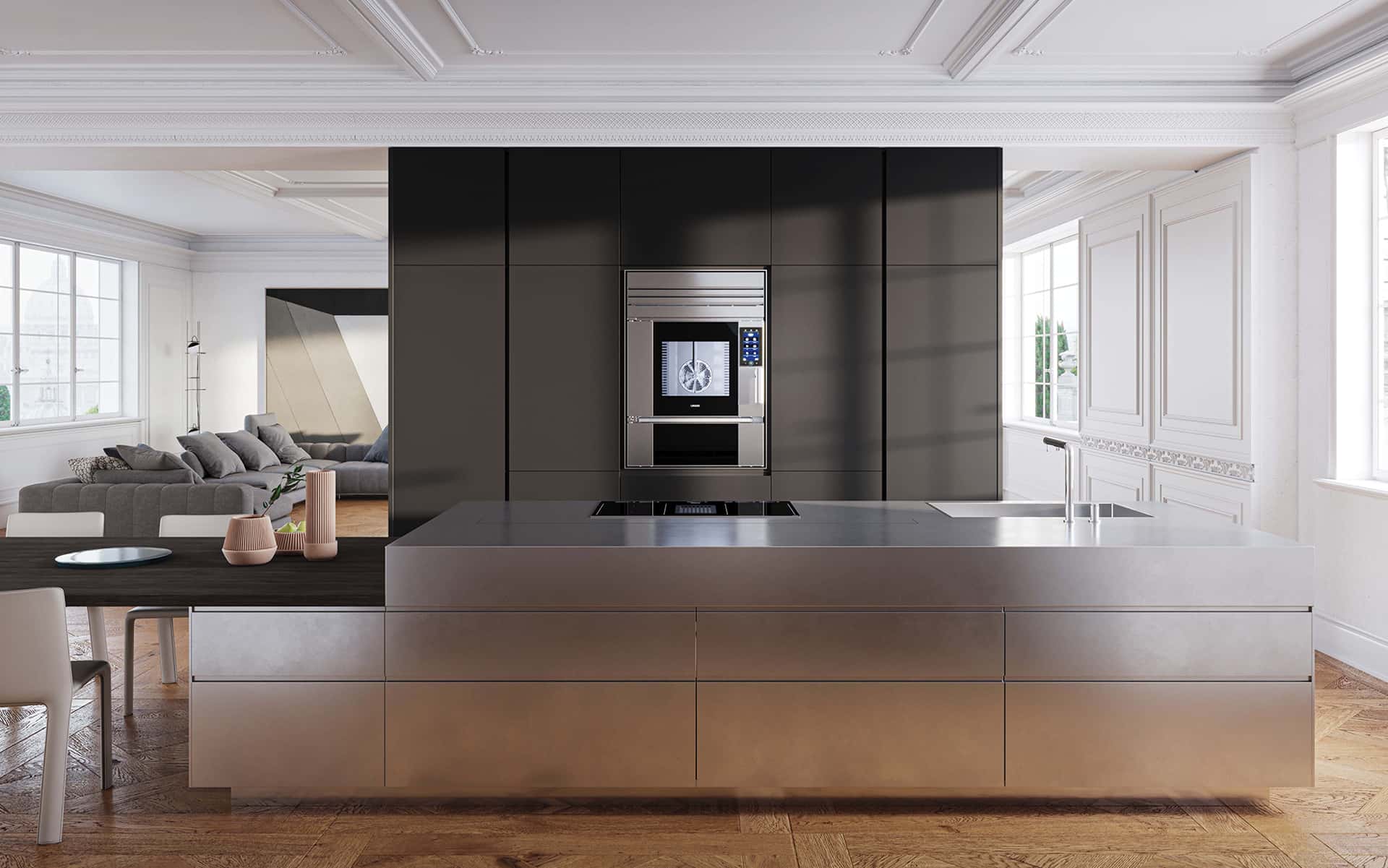 Cucina di design a Parigi con forno di lusso SuperOven Model 1S di Unox Casa