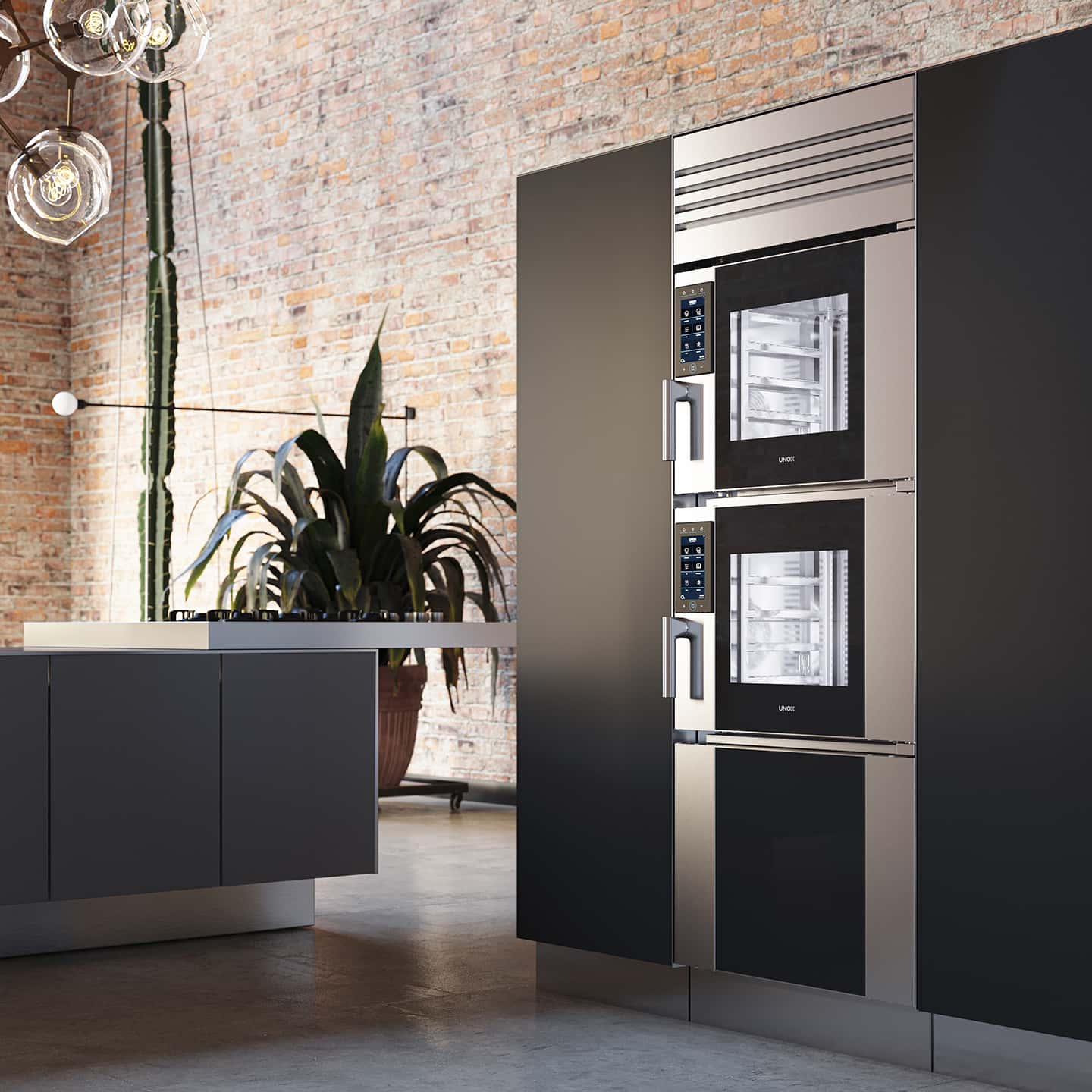 Il forno di lusso da incasso Model 1 di Unox Casa in una cucina di design a Amsterdam