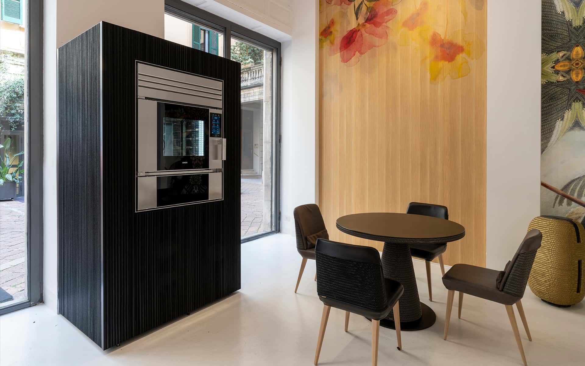 Model 1S smart oven in Unox Casa showroom in Milan design district