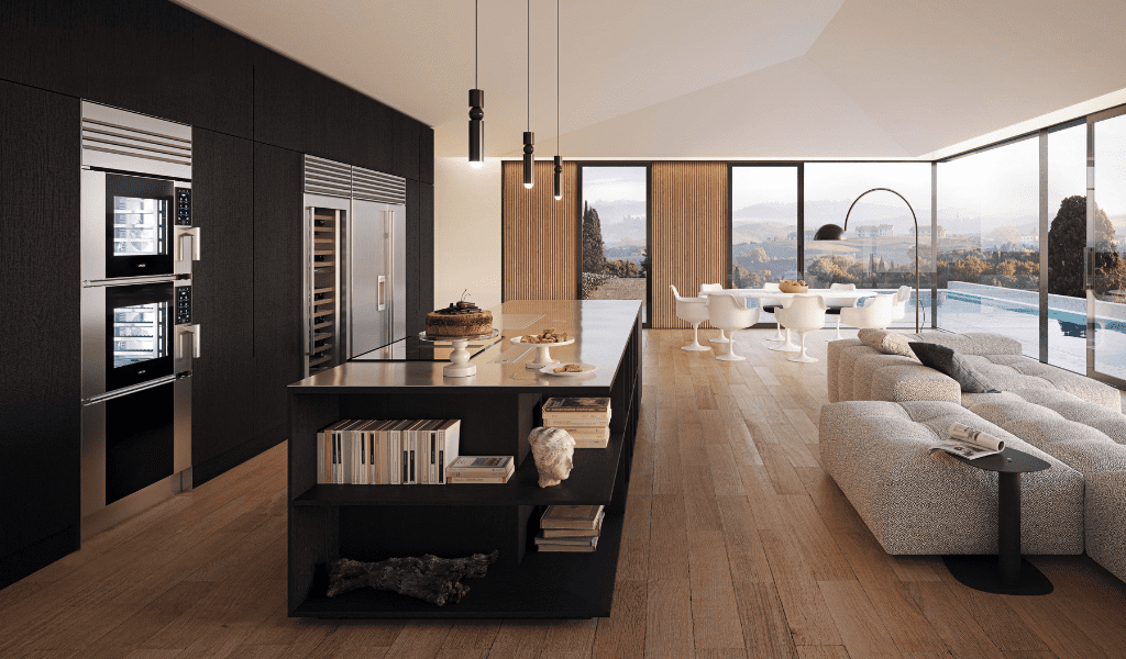 Model 1 in a refined open space kitchen