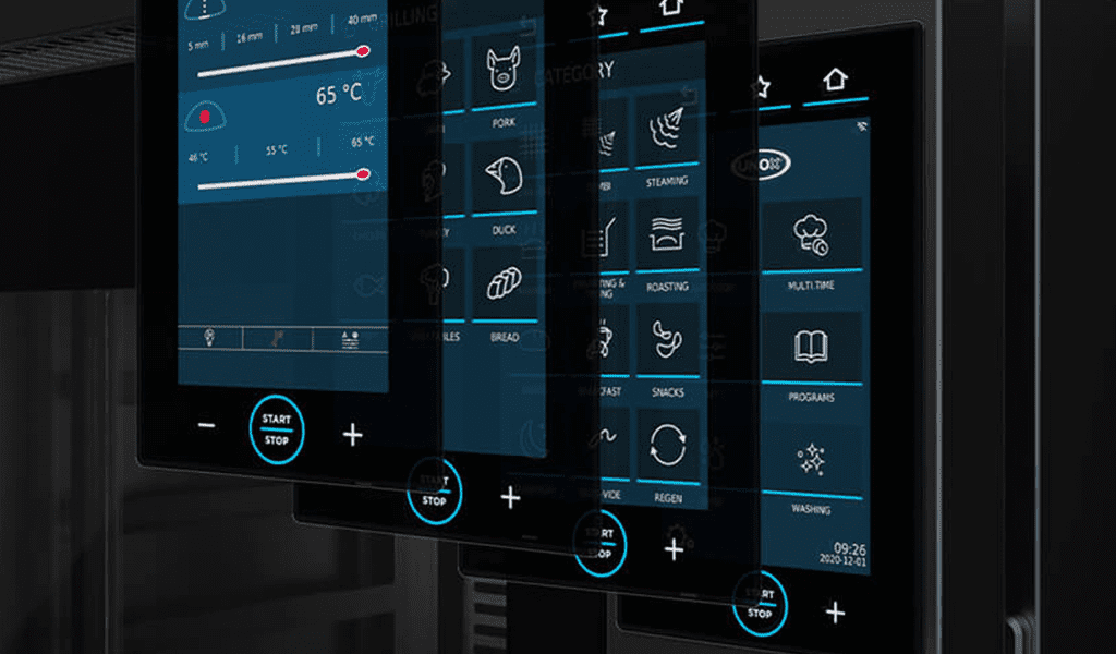 SuperOven digital control center allows to access over 400 automatic cooking programmes