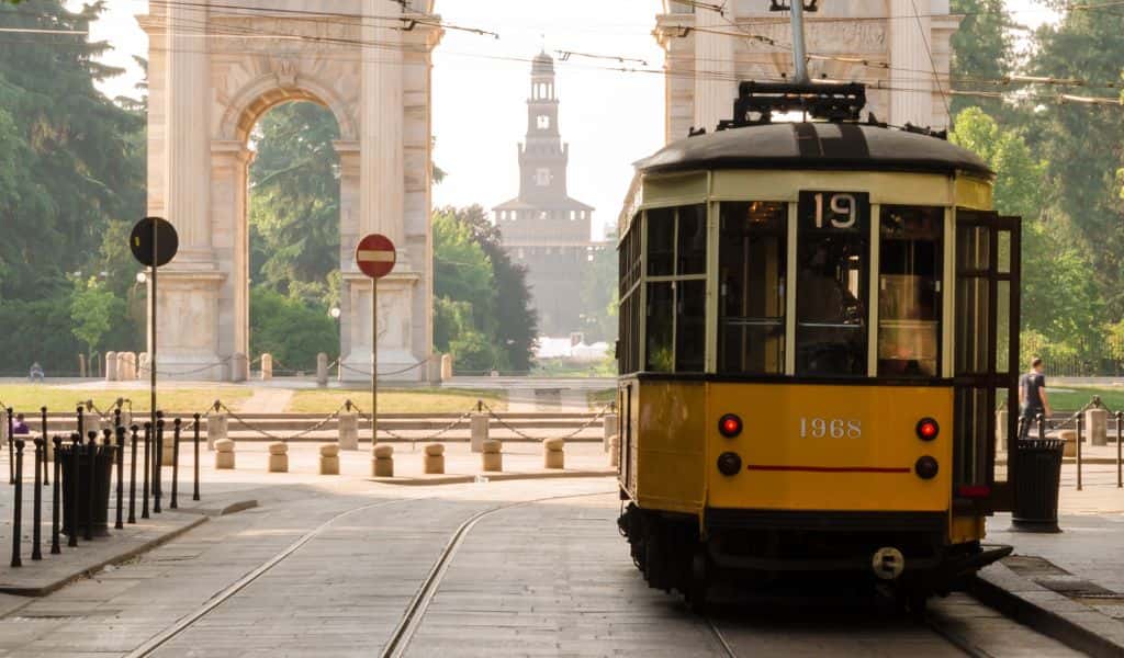 Milan city tram